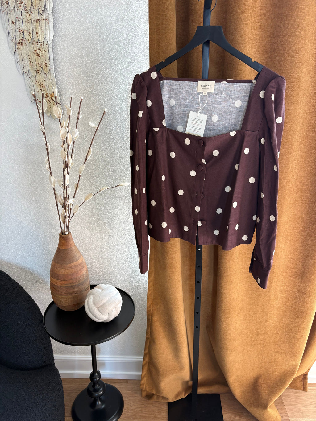 New Sezane Lorenza Polka Dot Blouse size 14