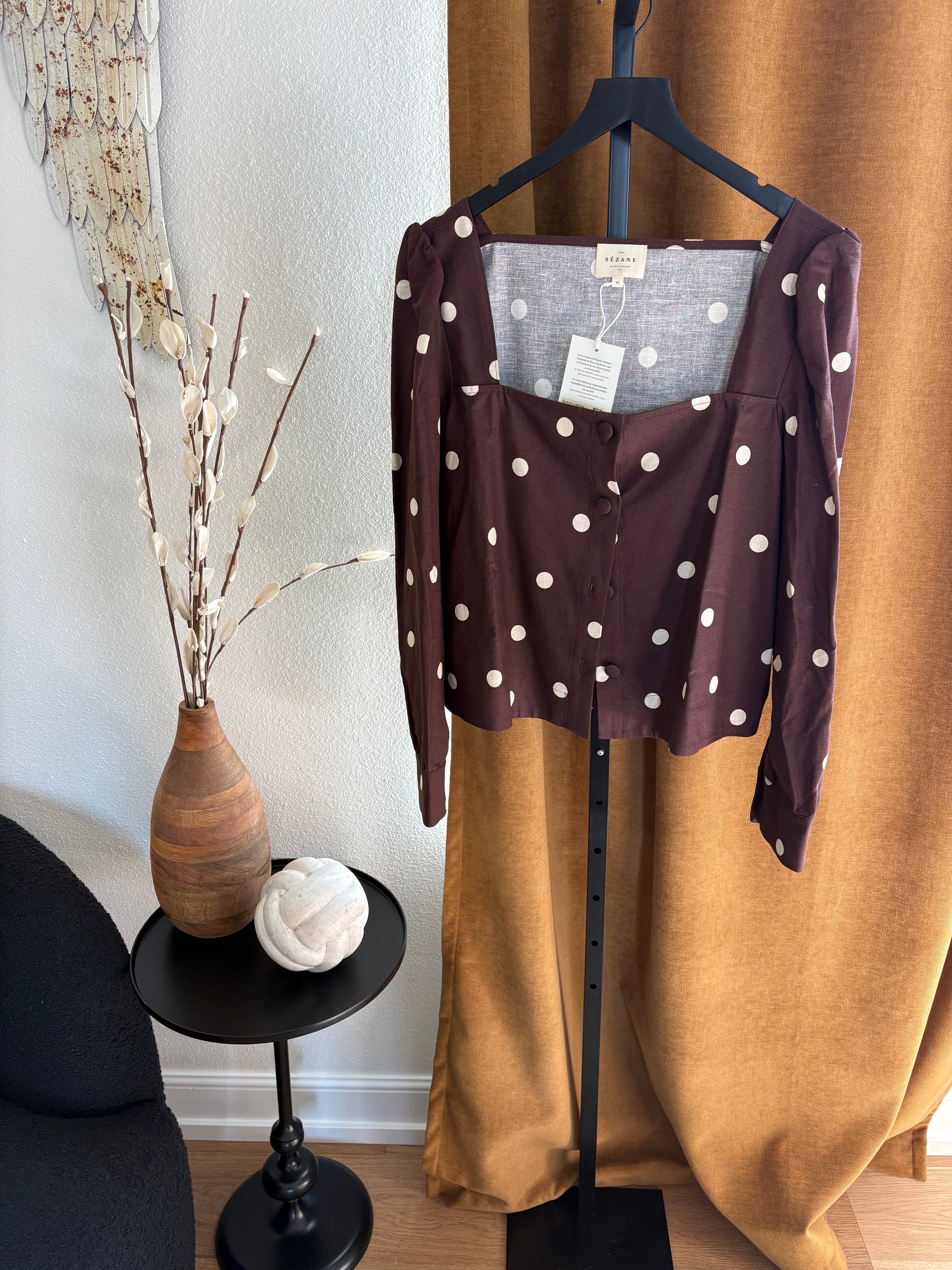 New Sezane Lorenza Polka Dot Blouse size 14