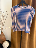 Boden striped puff sleeve shirt women's size 2