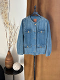 Anine Bing denim jacket with gold accents size large