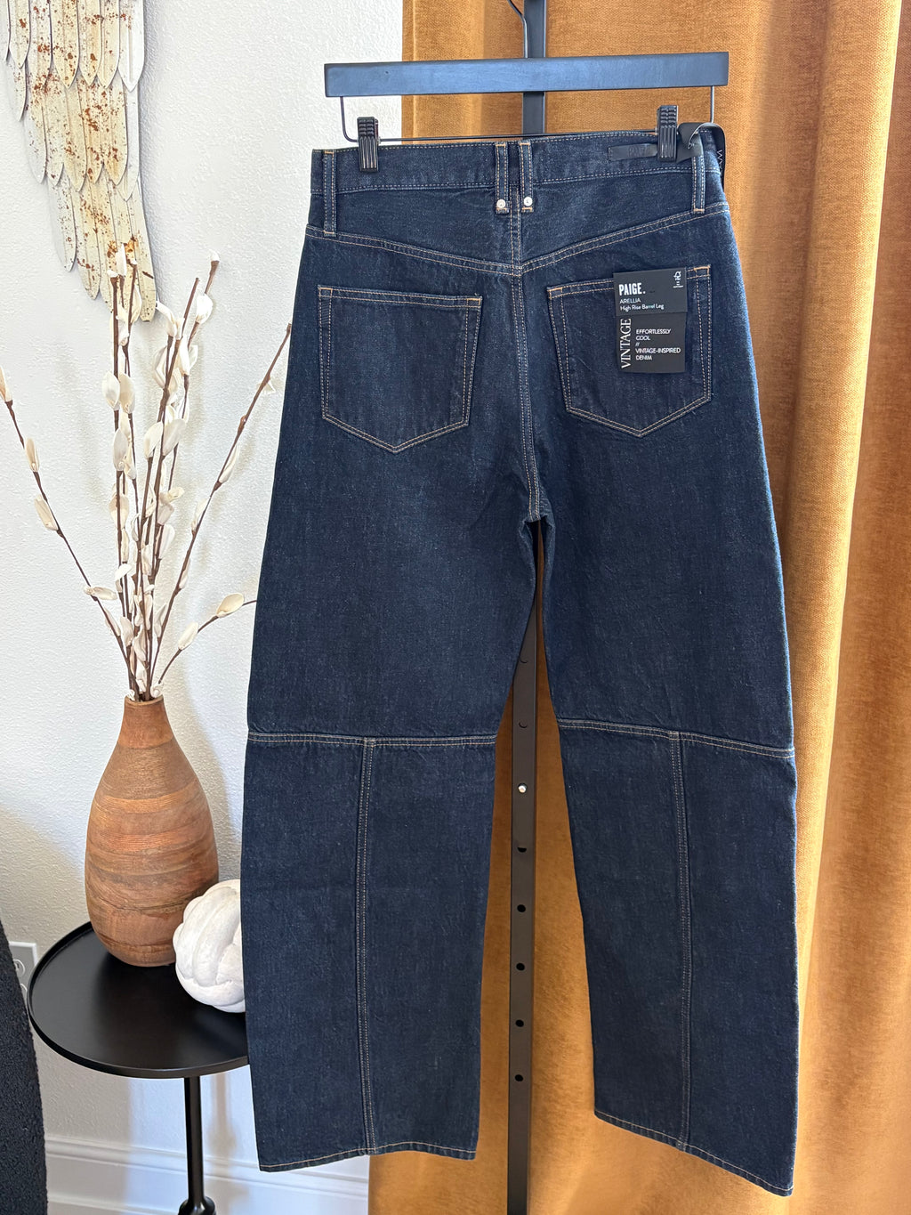 New Paige Arellia high rise barrel leg jeans Womens size 27
