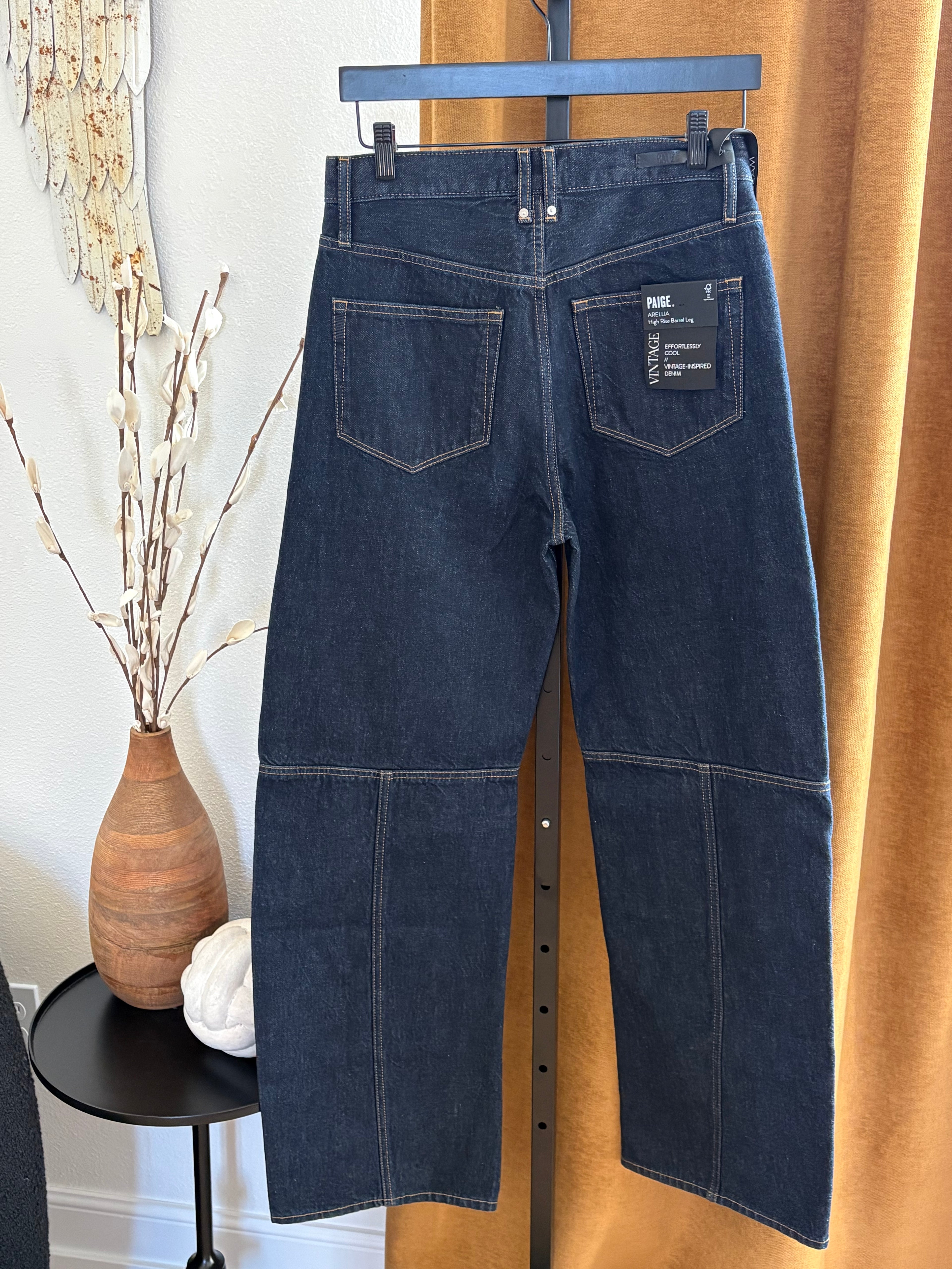 New Paige Arellia high rise barrel leg jeans Womens size 27