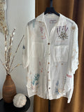 Johnny Was Button up embroidered shirt Small