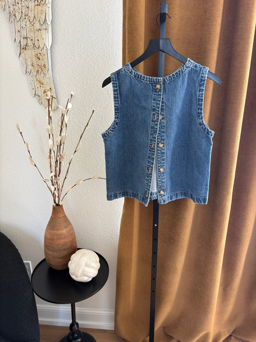 Abercrombie denim button back tank Large