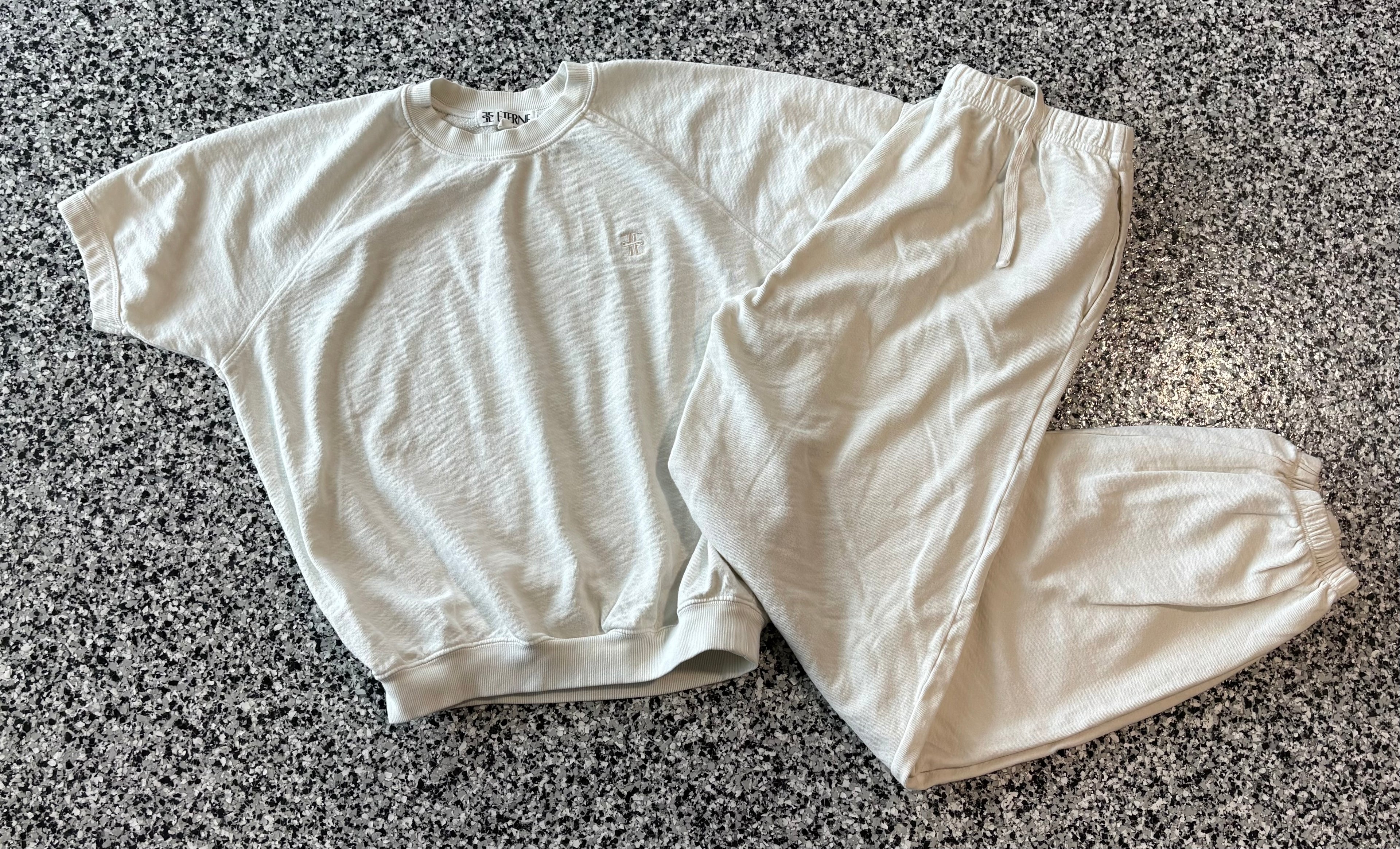 Eterne Cream Track Pants & Sweatshirt Set Medium