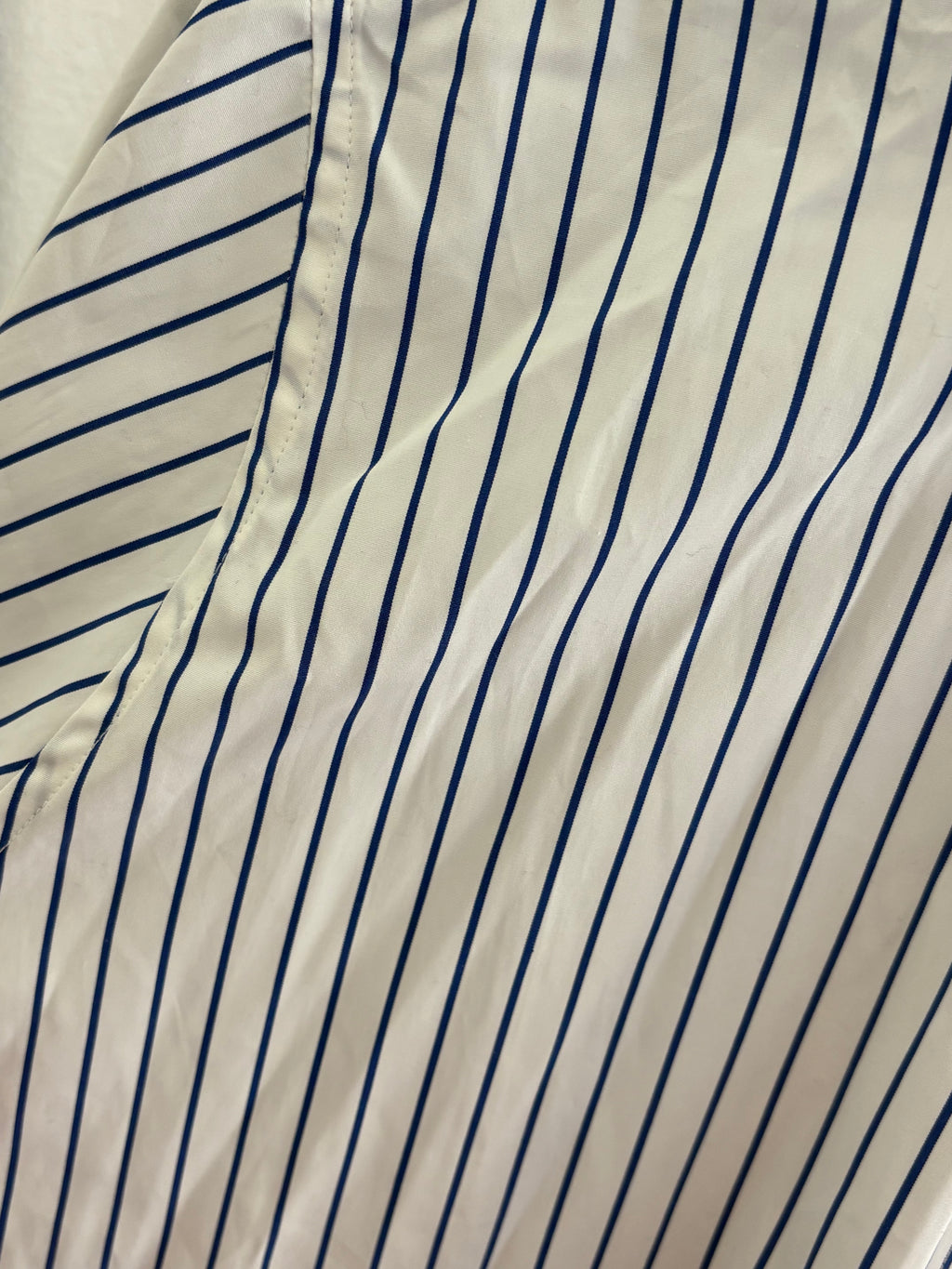 New Ann Mashburn Blue striped shirt tunic Womens Large