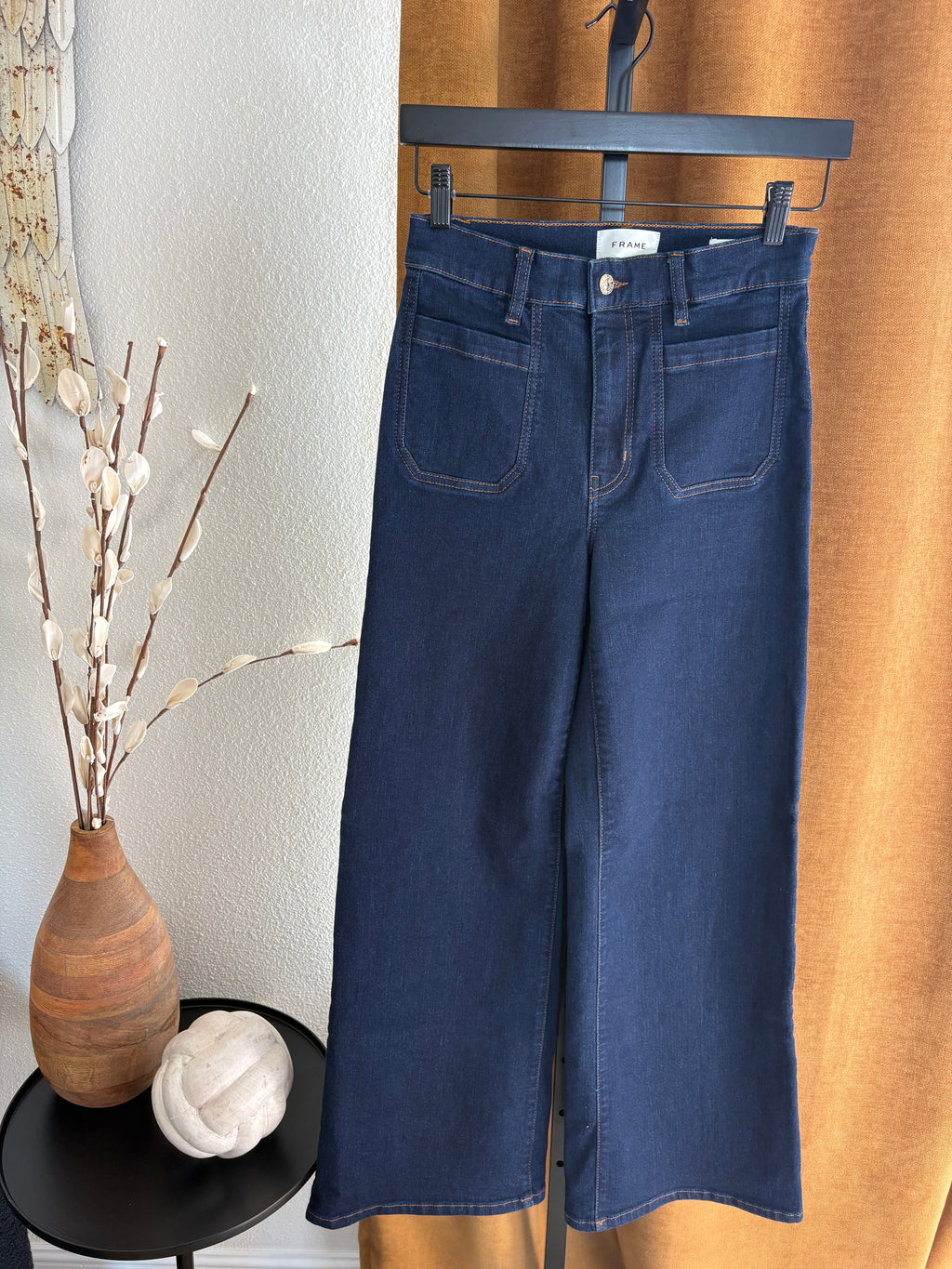 Frame Le Slim Palazzo Dark denim Jeans Womens size 27