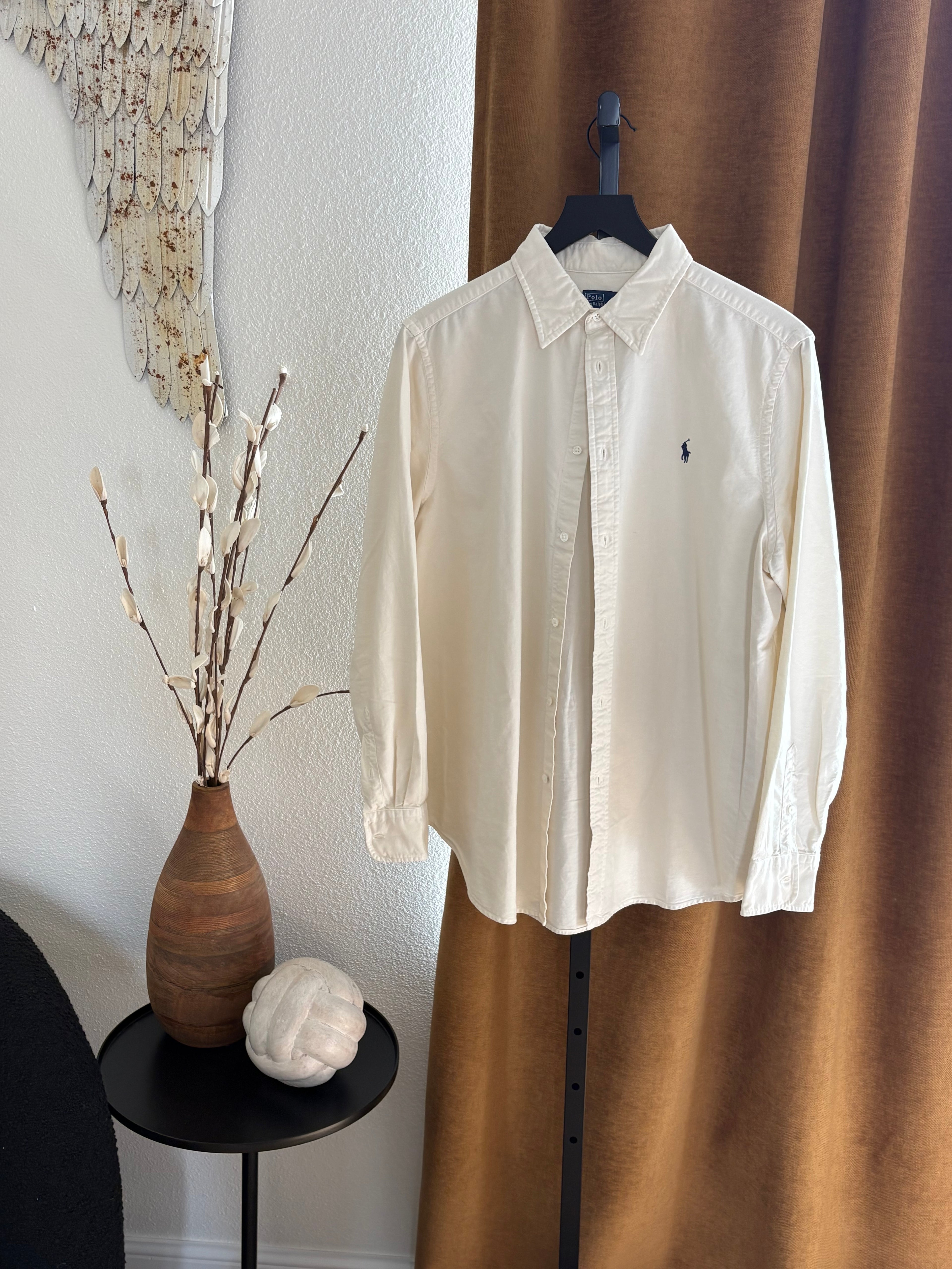 New Ralph Lauren beige button up shirt Womens Large