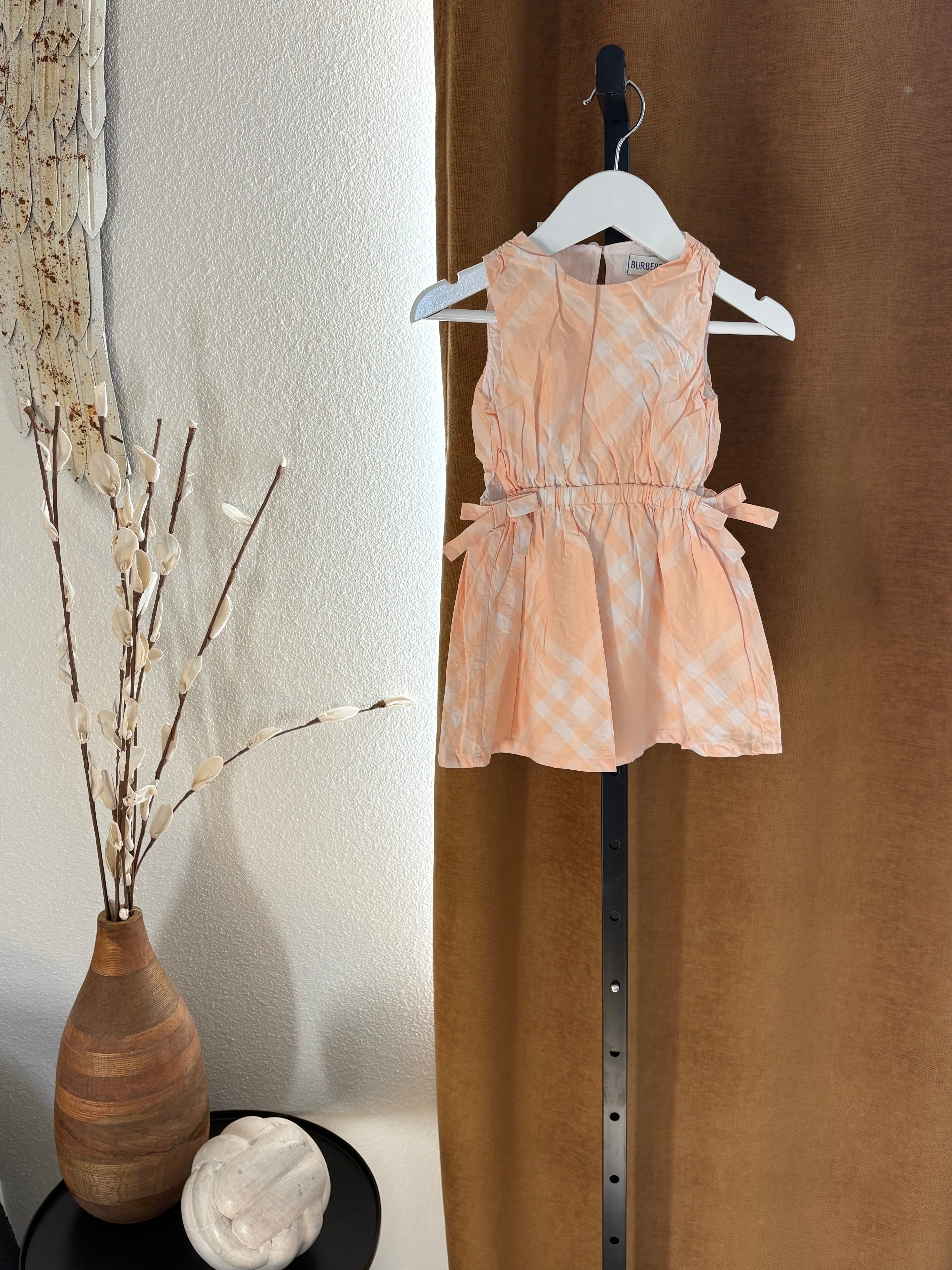 Burberry nova plaid baby girl dress with cut sides size 12 months