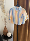Sezane Pastel button up shirt sz 46/14