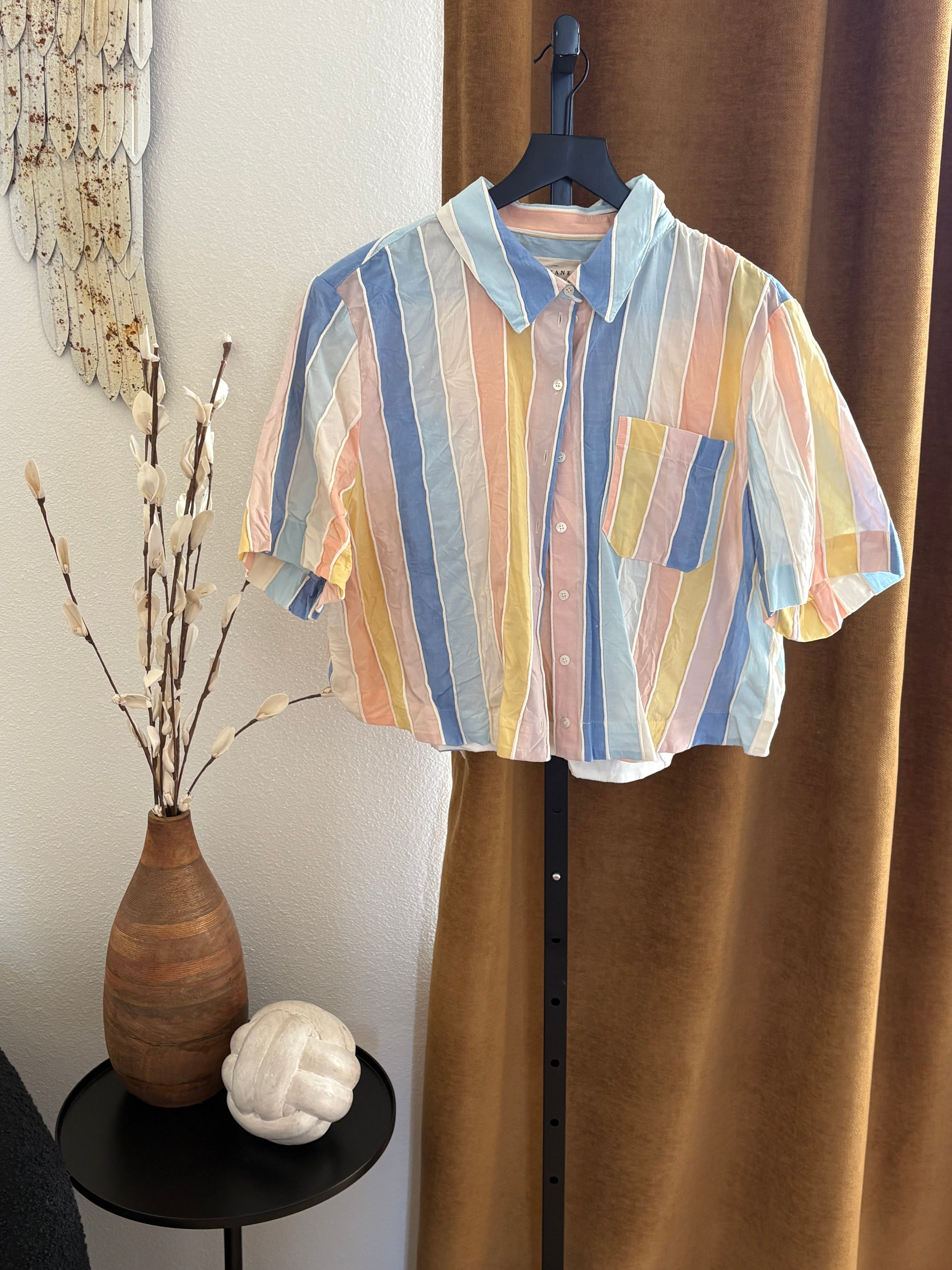 Sezane Pastel button up shirt sz 46/14