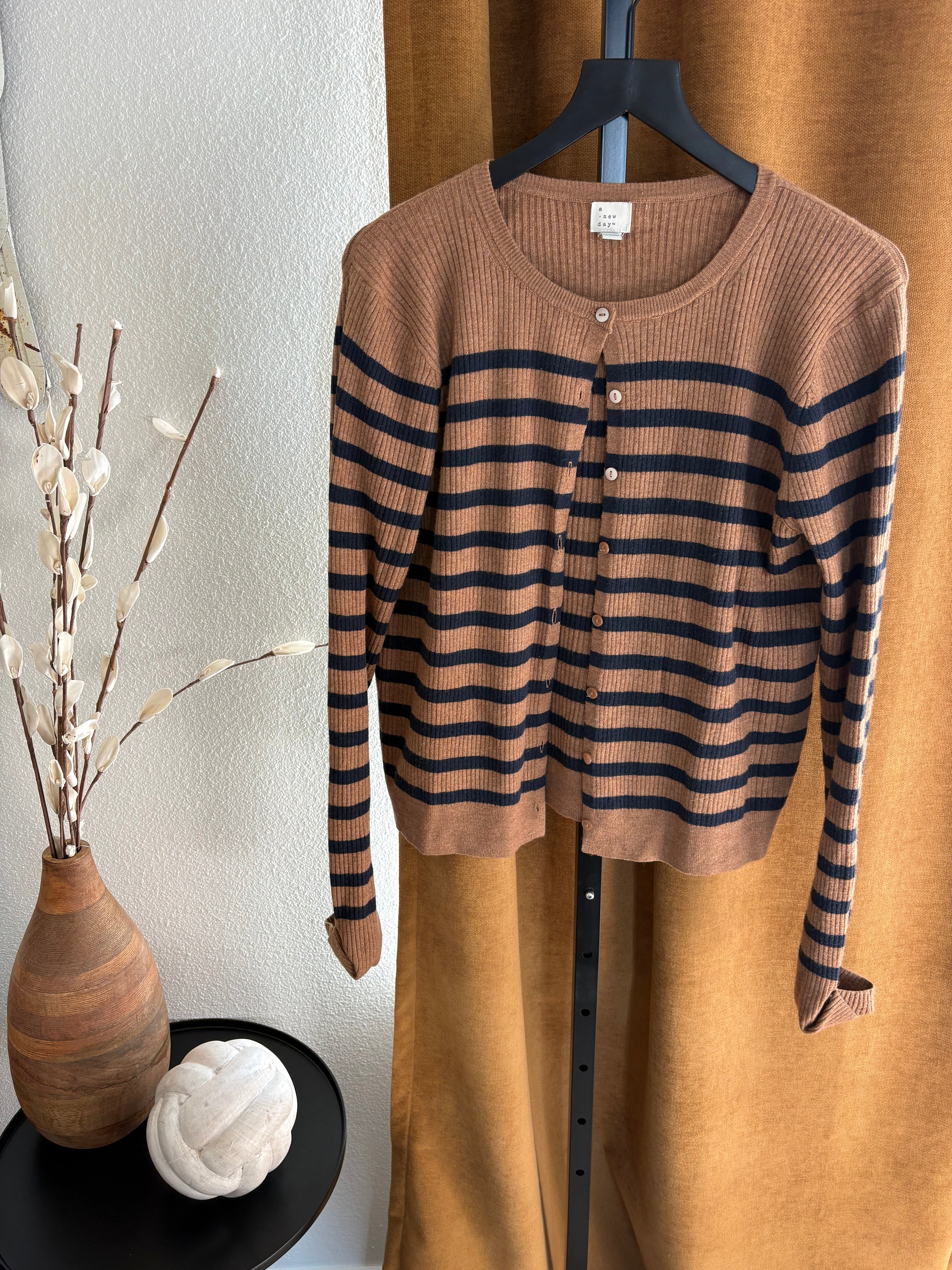 A New Day Striped Cardigan Large
